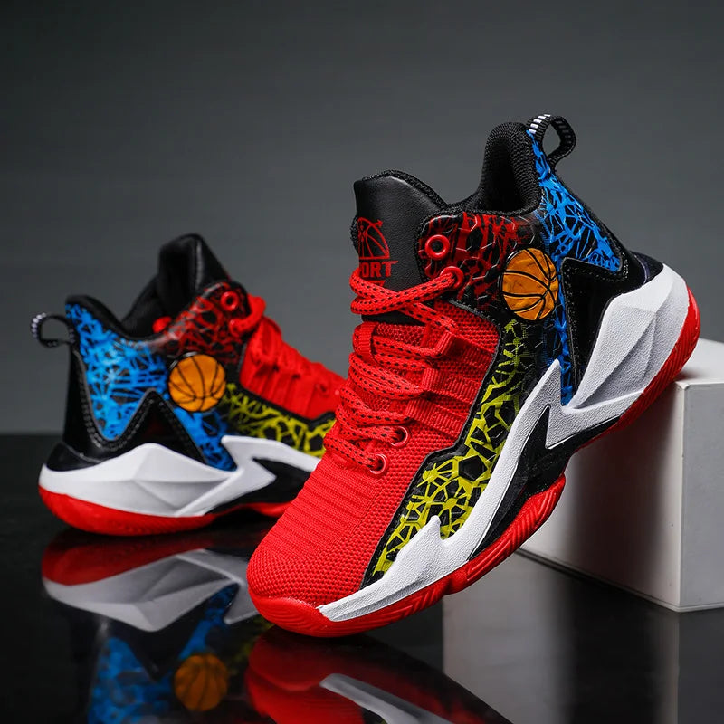 Basketball Shoes Men Field Training Non-slip High-top Luxyry Design Mesh Breathable Sneakers Pro Original Kids Basketball Boots